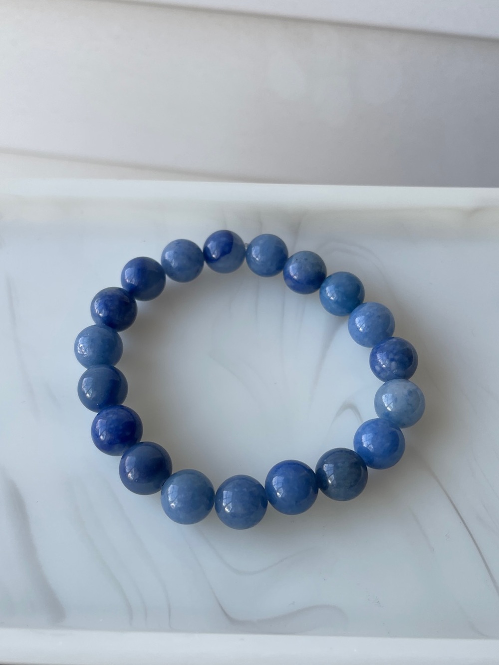 Handmade 7-inch Blue Aventurine Bracelet - Healing Stones, Calming, Soothing
